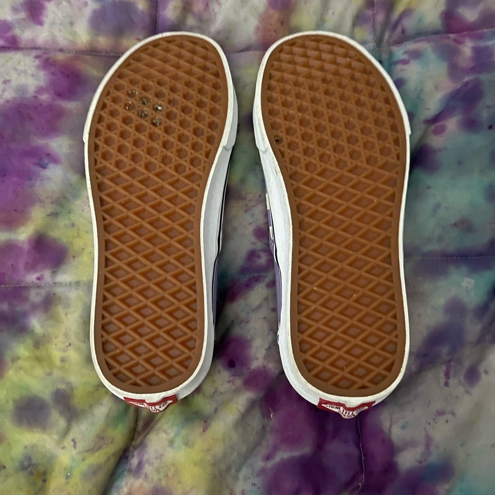 Vans Lavender and White Checkered Slip-Ons - Picture 5 of 9